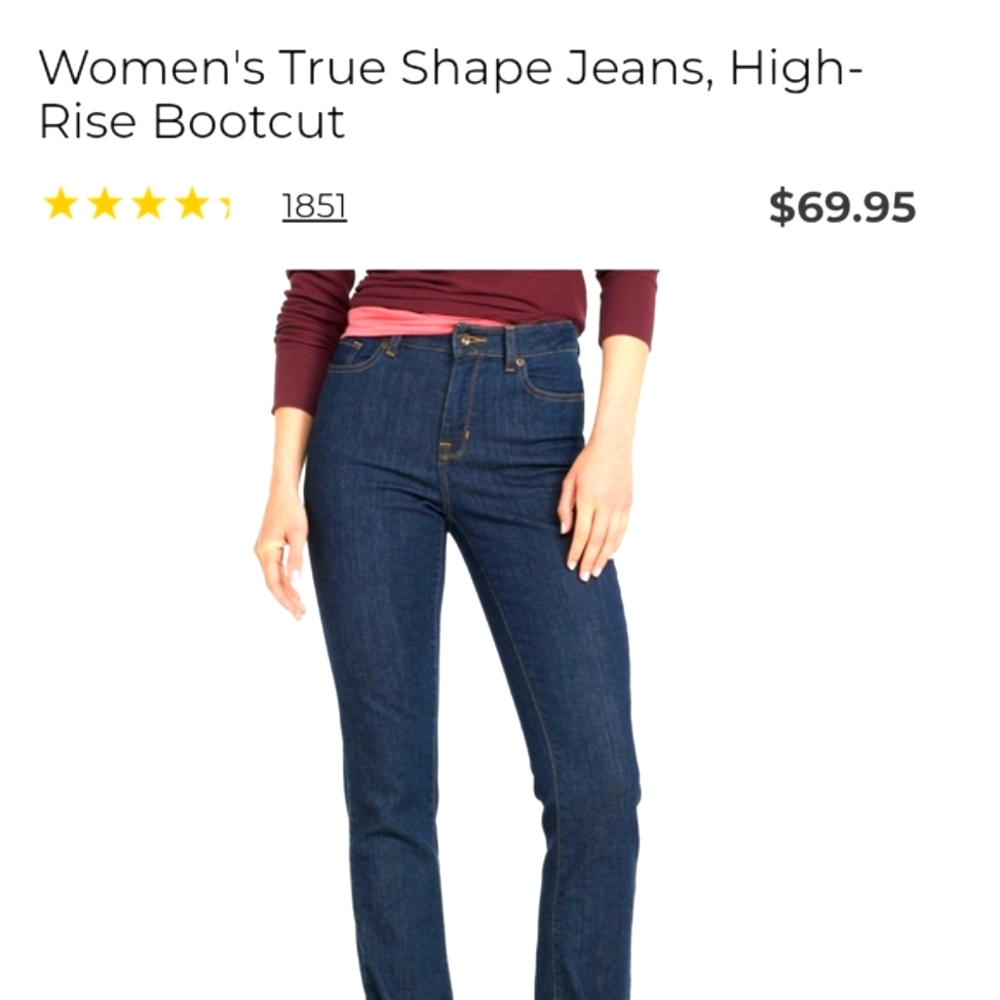 L.L. Bean Women's High-rise Boot Cut Jeans - Dark Blue Size 2 Regular